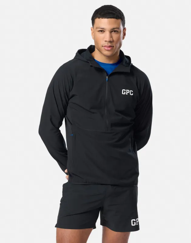 GPC Train Hooded Midlayer in Black made by Gym+Coffee