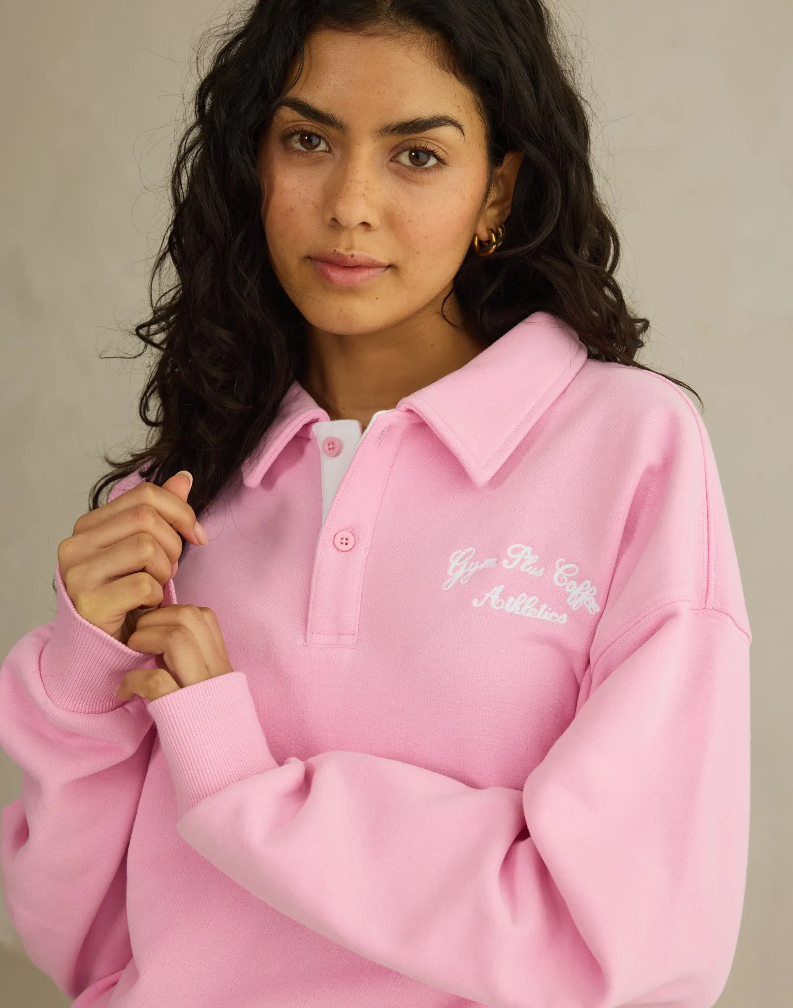Daily Collared Sweatshirt in Pink Blossom sold by Gym+Coffee product image thumbnail 2