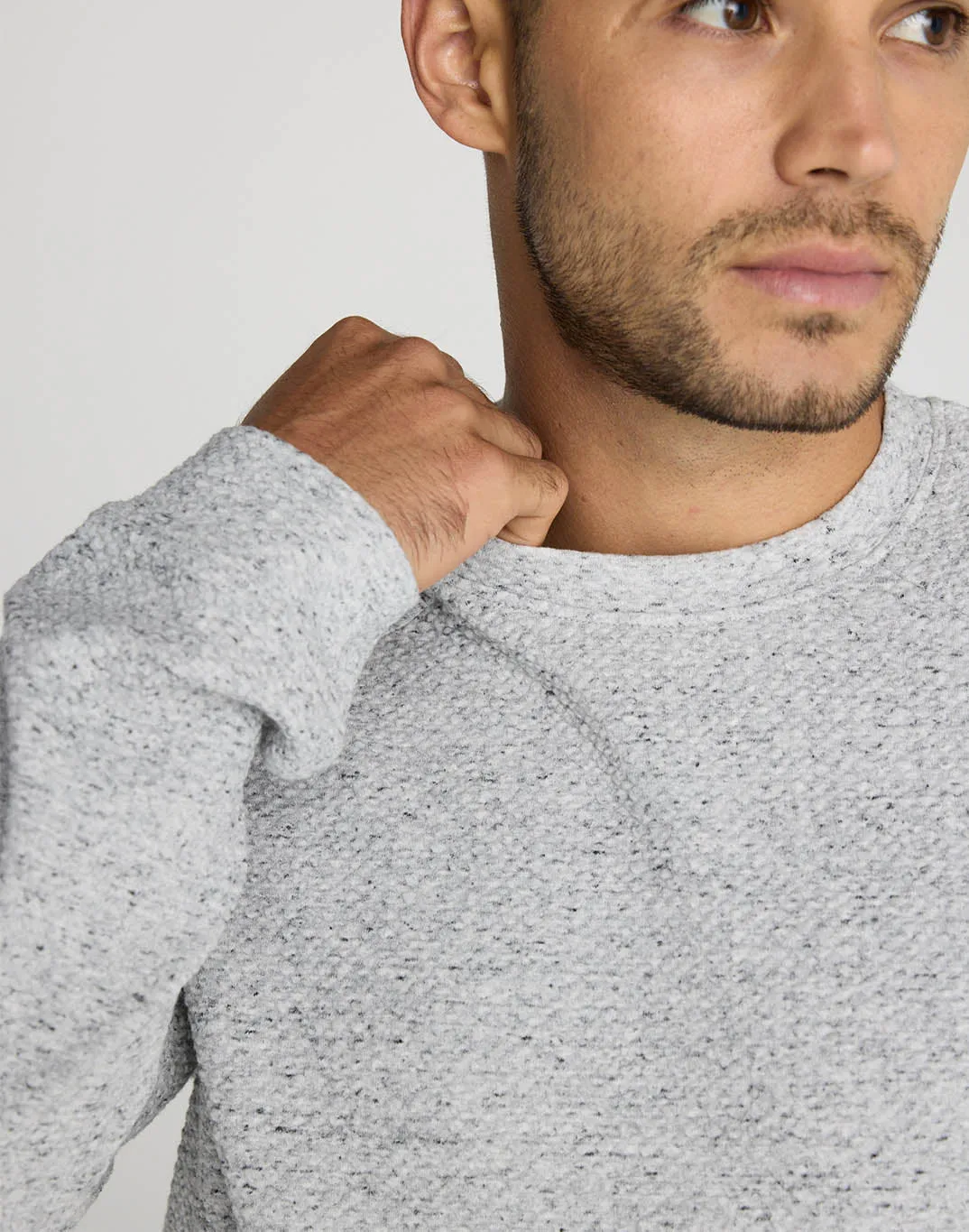 Textured Sweatshirt in Heather Grey sold by Gym+Coffee product image thumbnail 4