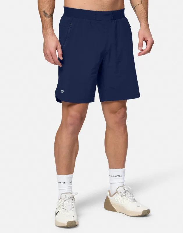 Relentless 7" Shorts in Twilight Navy made by Gym+Coffee