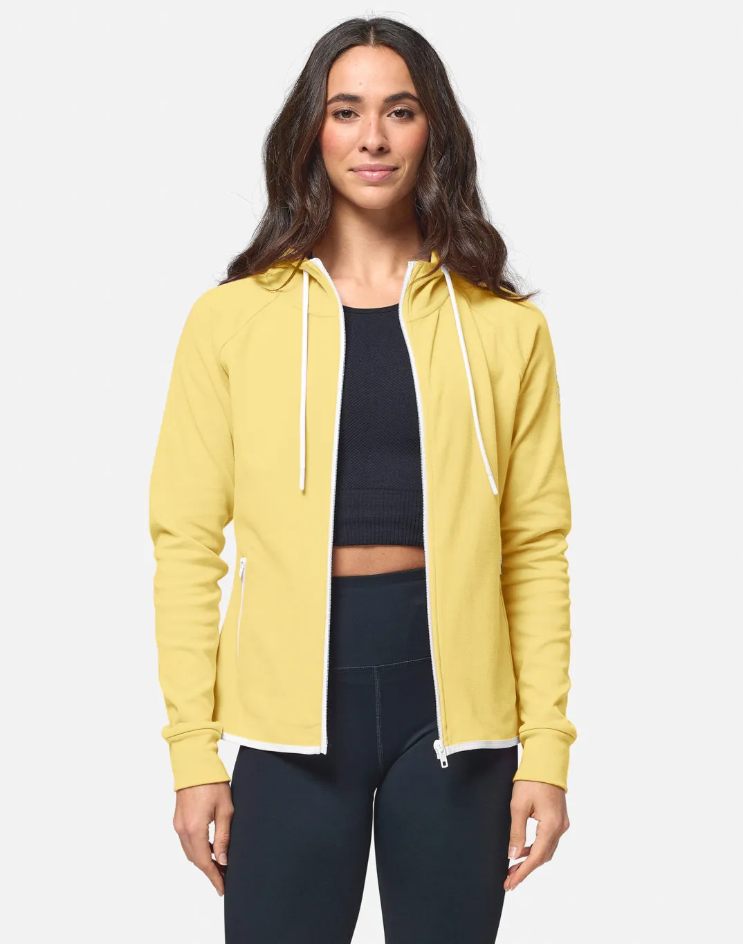 Chill Zip Hoodie in Lemon Sorbet sold by Gym+Coffee