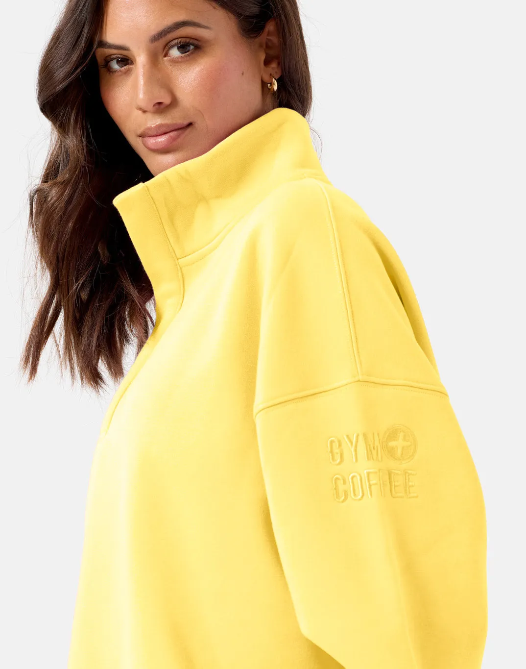 Snap Collar Sierra Sweatshirt in Lemon Sorbet sold by Gym+Coffee product image thumbnail 5