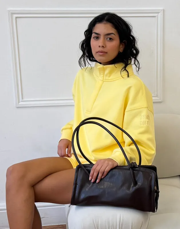 Snap Collar Sierra Sweatshirt in Lemon Sorbet made by Gym+Coffee
