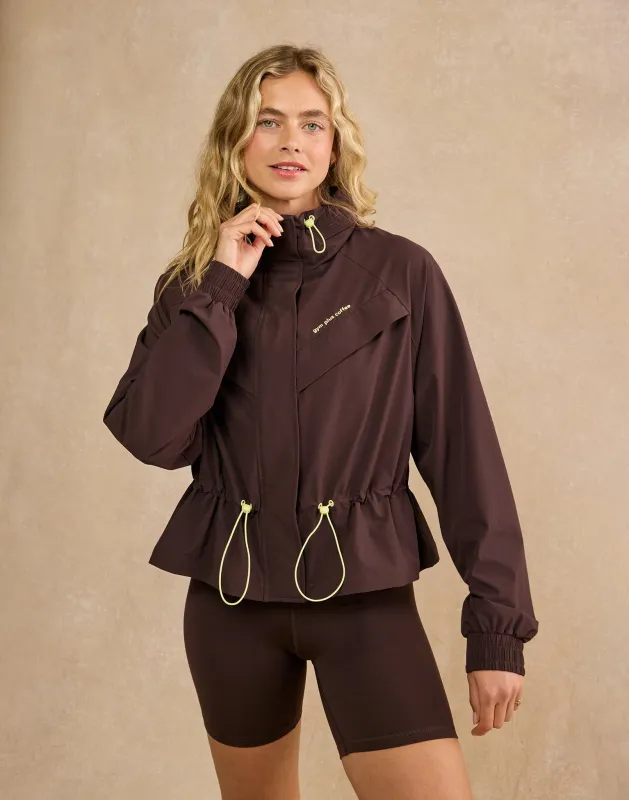 Cinch Windbreaker in Mocha Bean made by Gym+Coffee