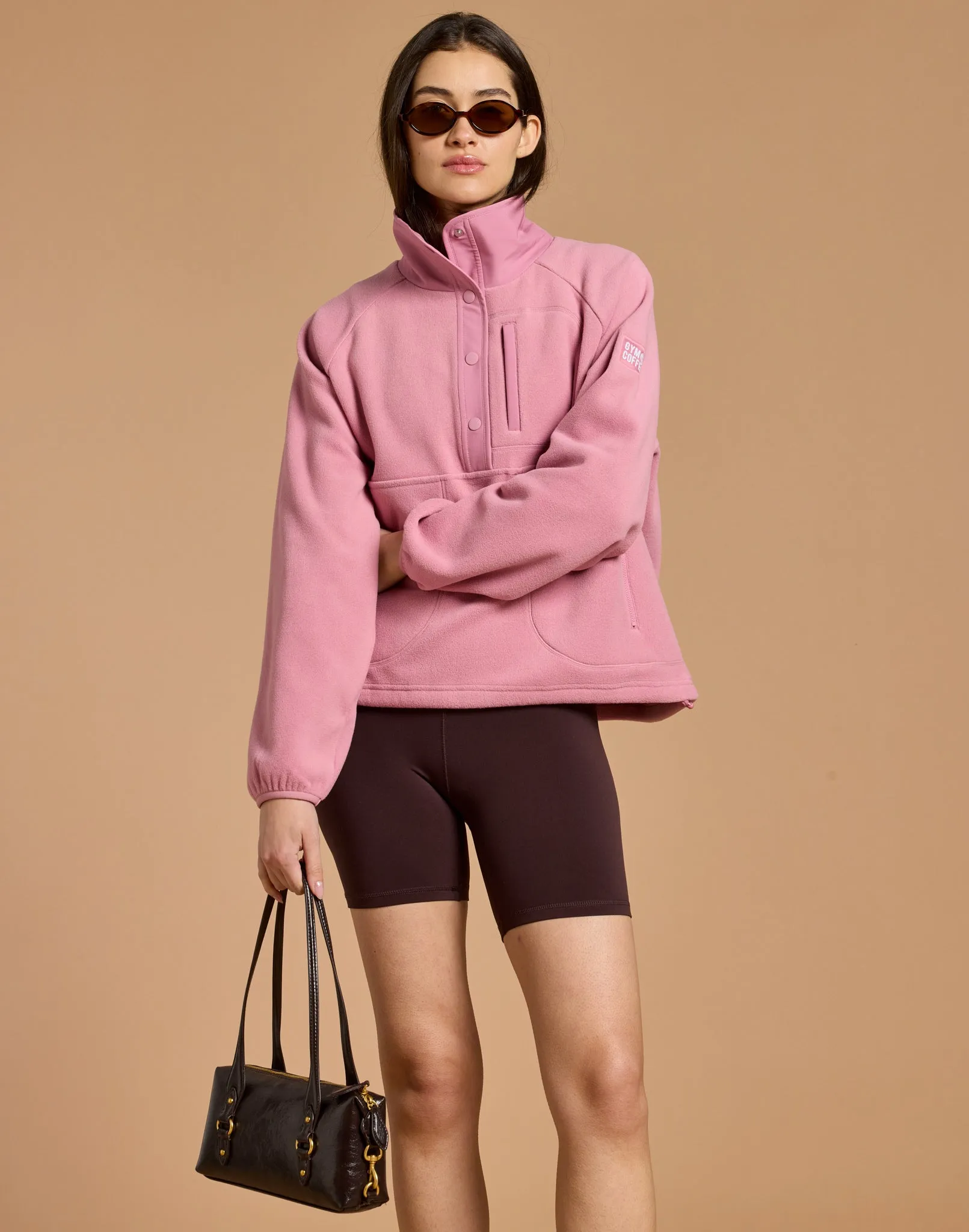 Snap Polar Fleece in Pink Velvet sold by Gym+Coffee