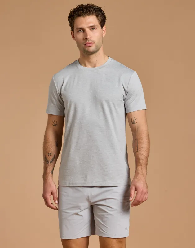 Daily Tee in Stone Grey Marl made by Gym+Coffee