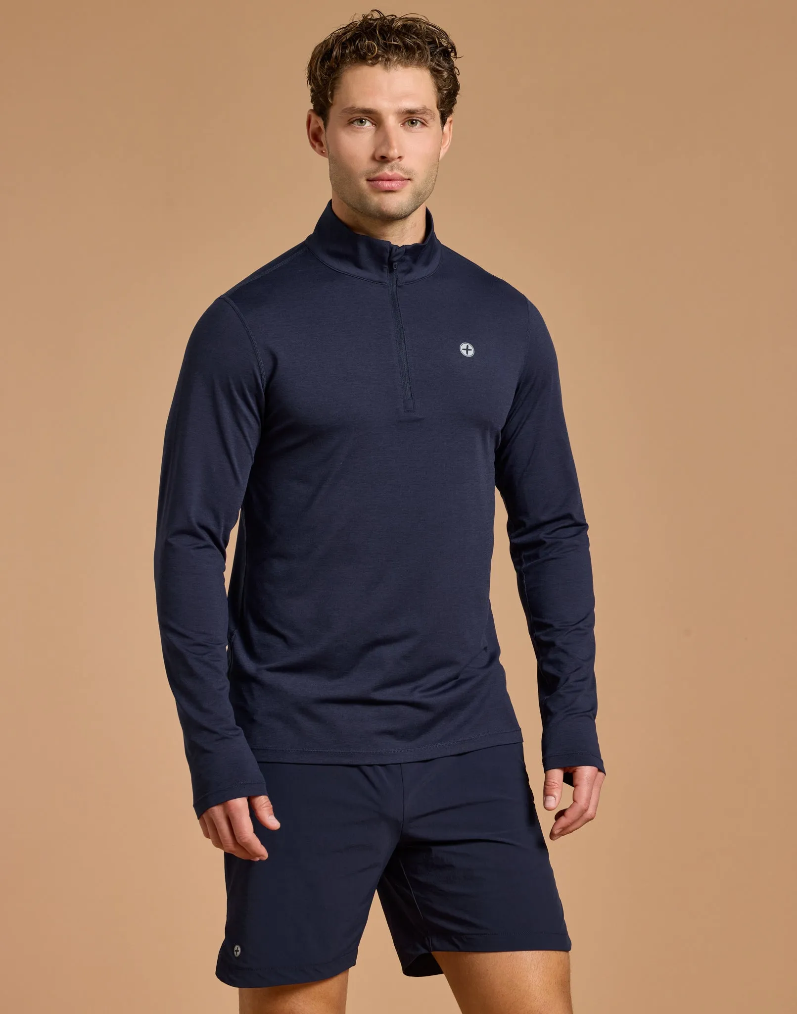 Midlayer in Twilight Navy Marl sold by Gym+Coffee