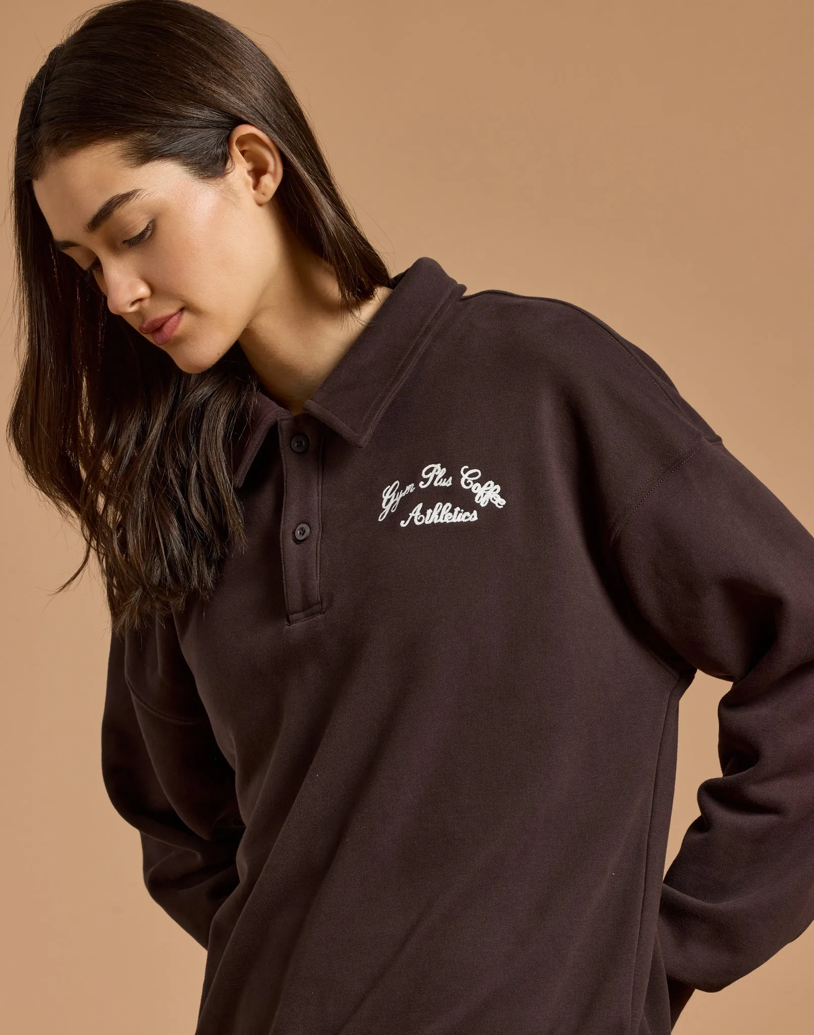 Daily Collared Sweatshirt in Mocha Bean sold by Gym+Coffee product image thumbnail 2