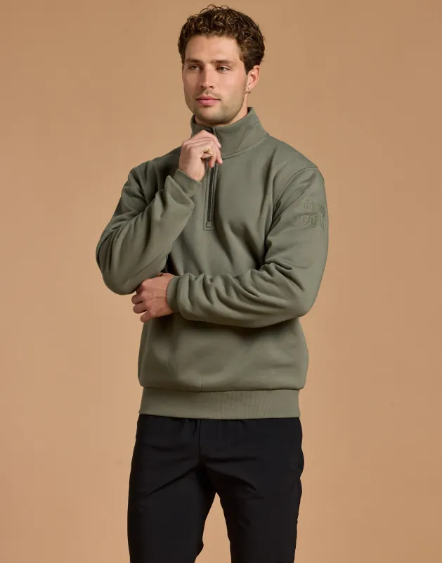 Clubhouse Half Zip in Olive made by Gym+Coffee