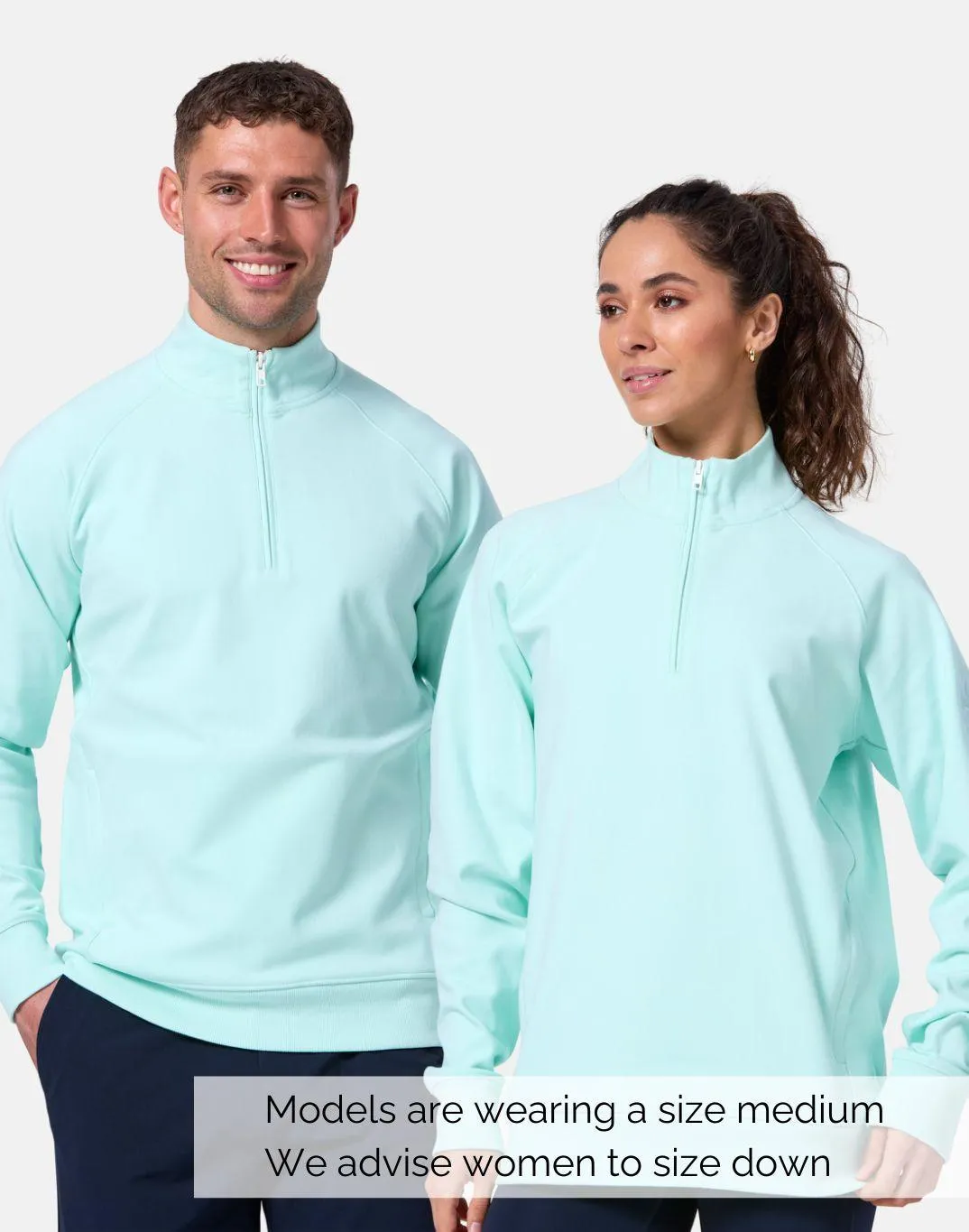 Chill Half Zip in Mint sold by Gym+Coffee
