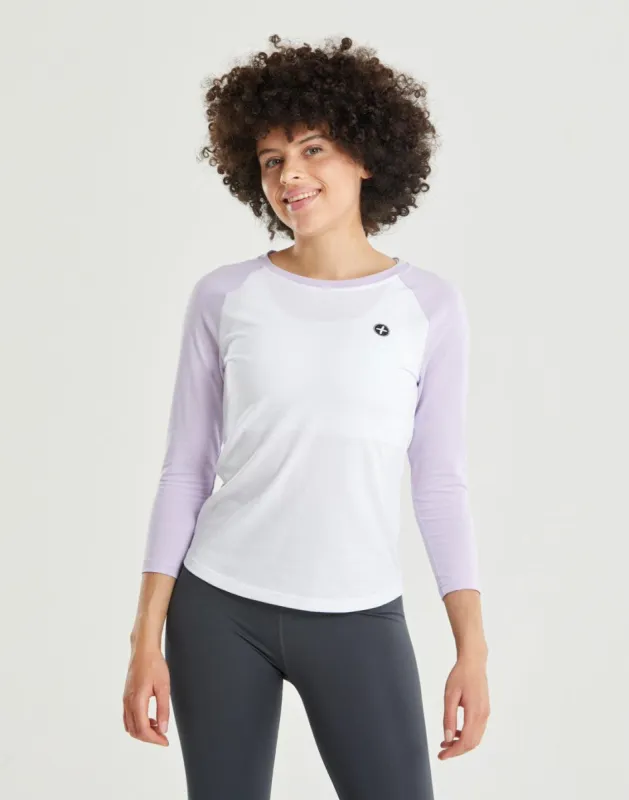 Home Run Tee in Lilac sold by Gym+Coffee