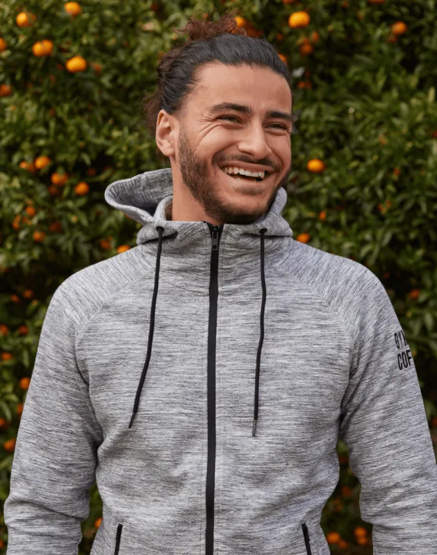 Mens Grey Fleck Hoodie sold by Gym+Coffee