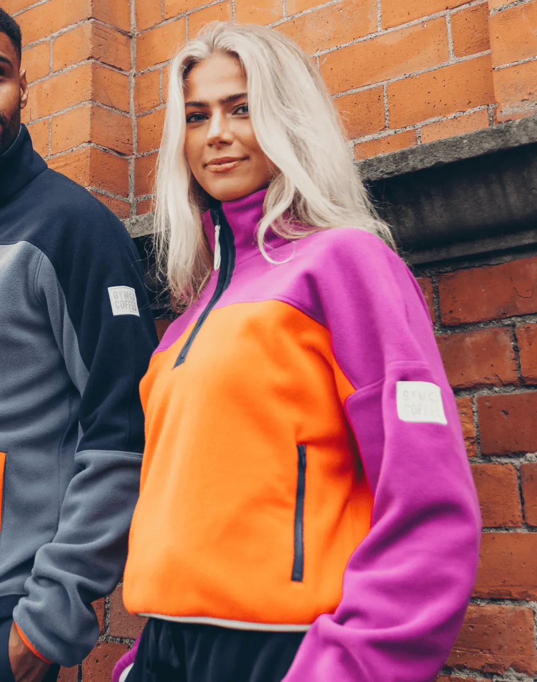 Half Zip Crop Polar Fleece in Very Berry sold by Gym+Coffee product image thumbnail 2