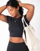 Aurora Crop Tee in Black sold by Gym+Coffee