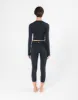 Aurora Long Sleeve Crop Tee in Black sold by Gym+Coffee