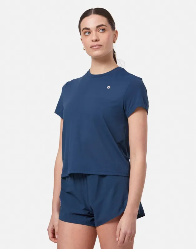 Coffee Tee in Petrol Blue sold by Gym+Coffee