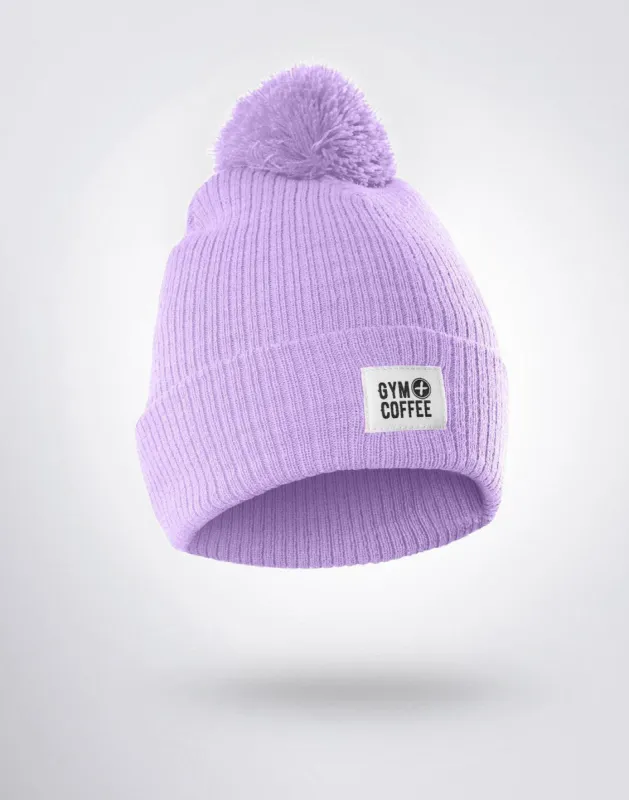 Lilac Bobble Beanie sold by Gym+Coffee