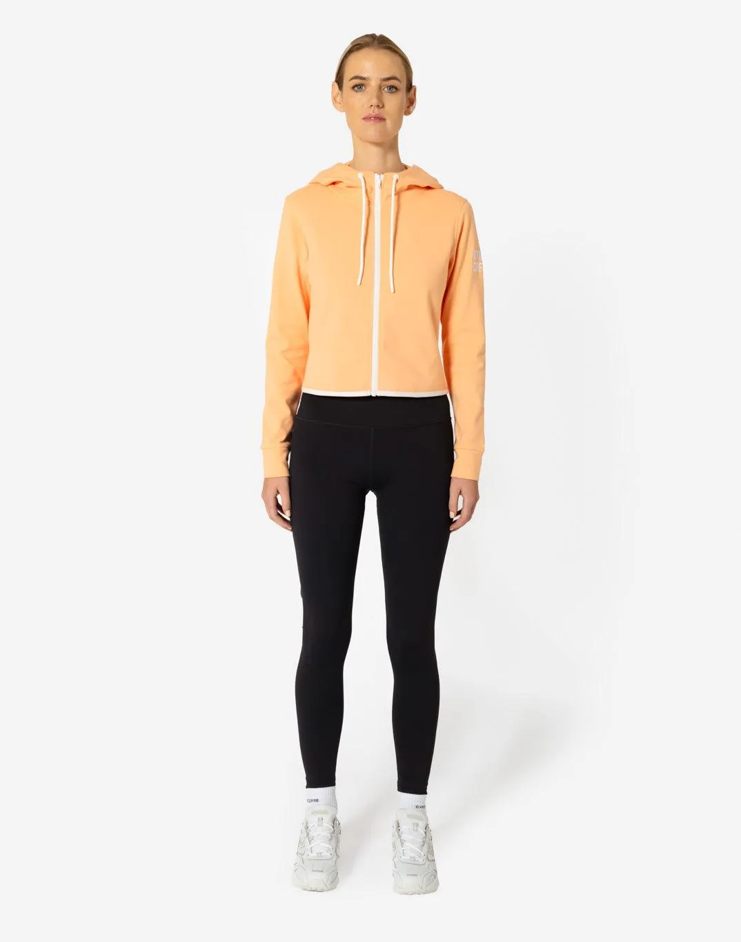 Chill Zip Crop Hoodie in Soft Peach sold by Gym+Coffee product image thumbnail 5