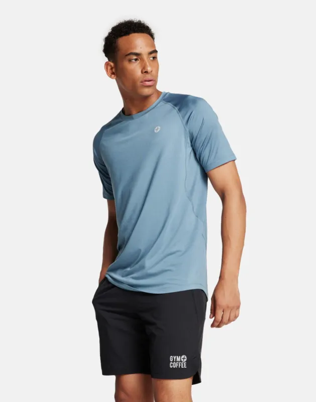 Surge Tee in Storm Blue made by Gym+Coffee