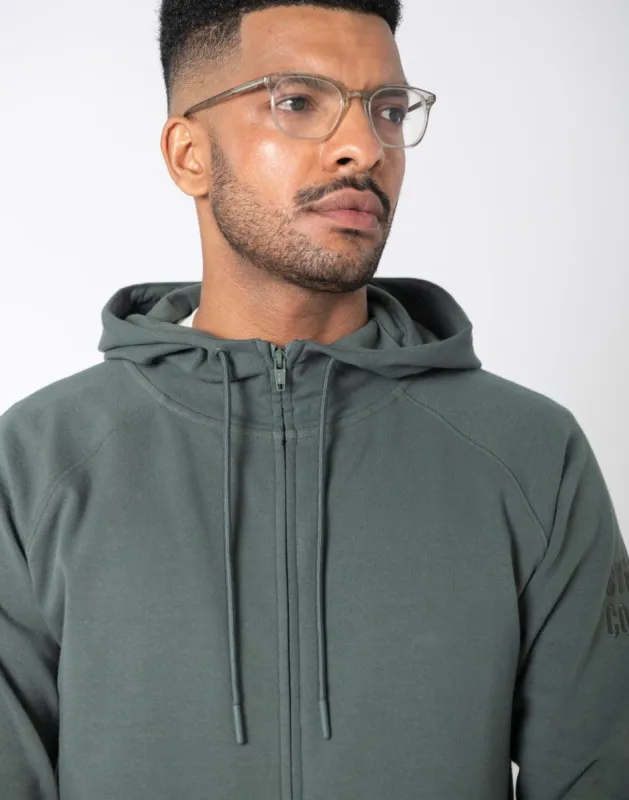 Chill Zip Hoodie in Green Smoke sold by Gym+Coffee