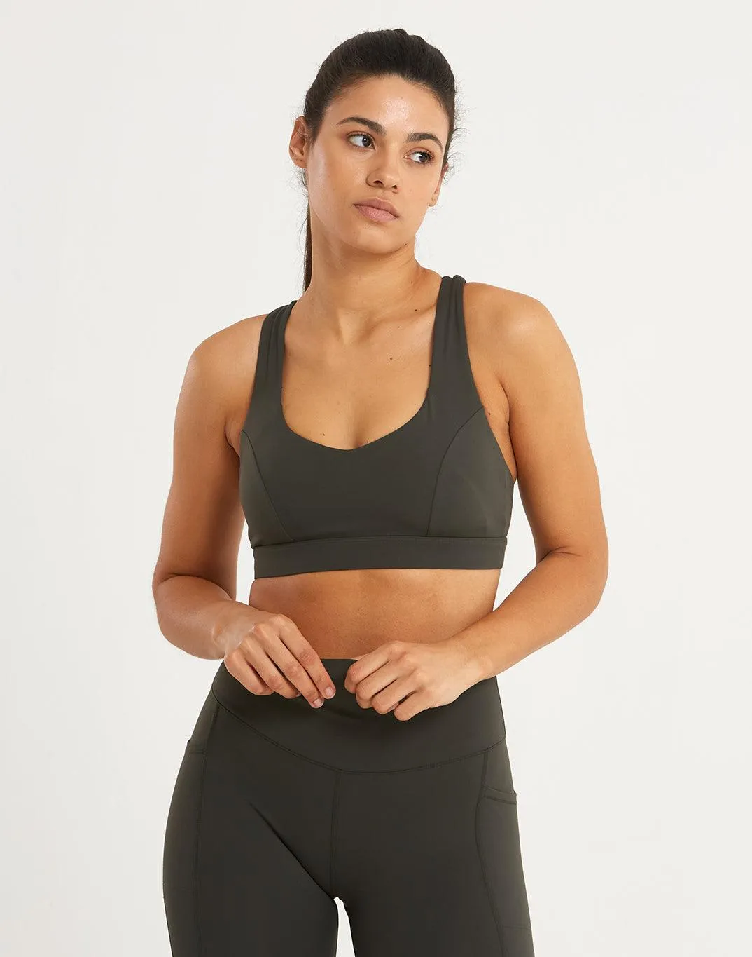 All-In Bra in Khaki sold by Gym+Coffee