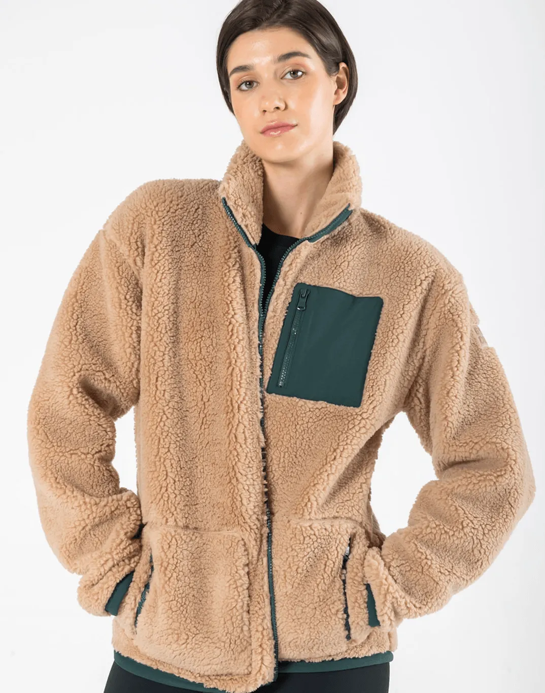Industry Fleece Jacket in Sandstone sold by Gym+Coffee product image thumbnail 4