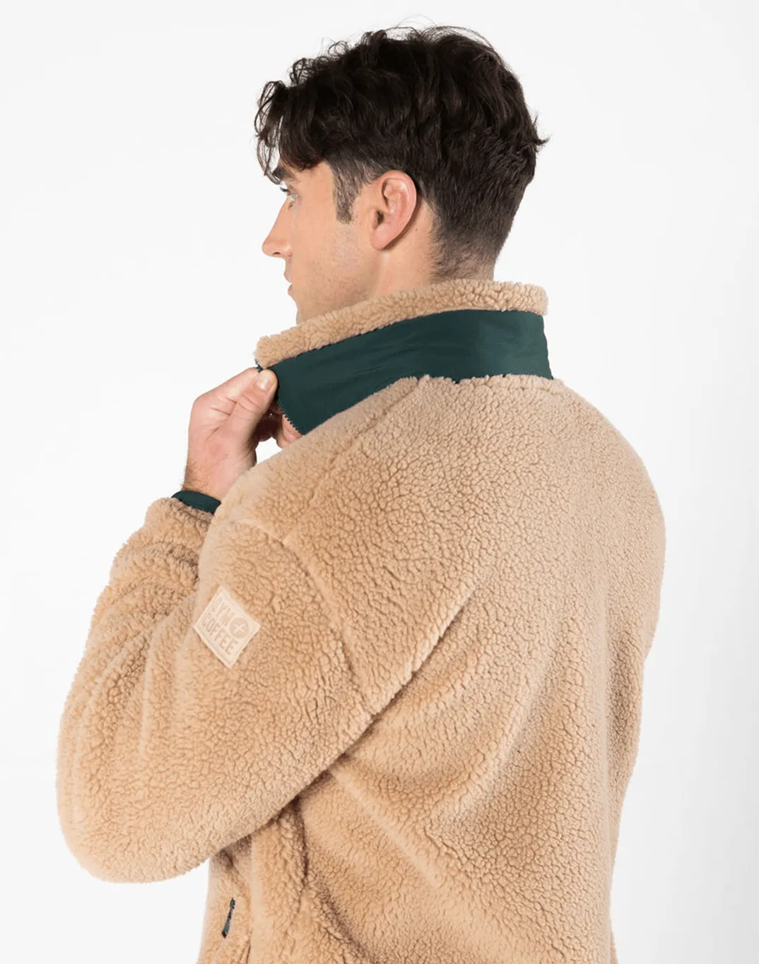 Industry Fleece Jacket in Sandstone sold by Gym+Coffee product image thumbnail 5