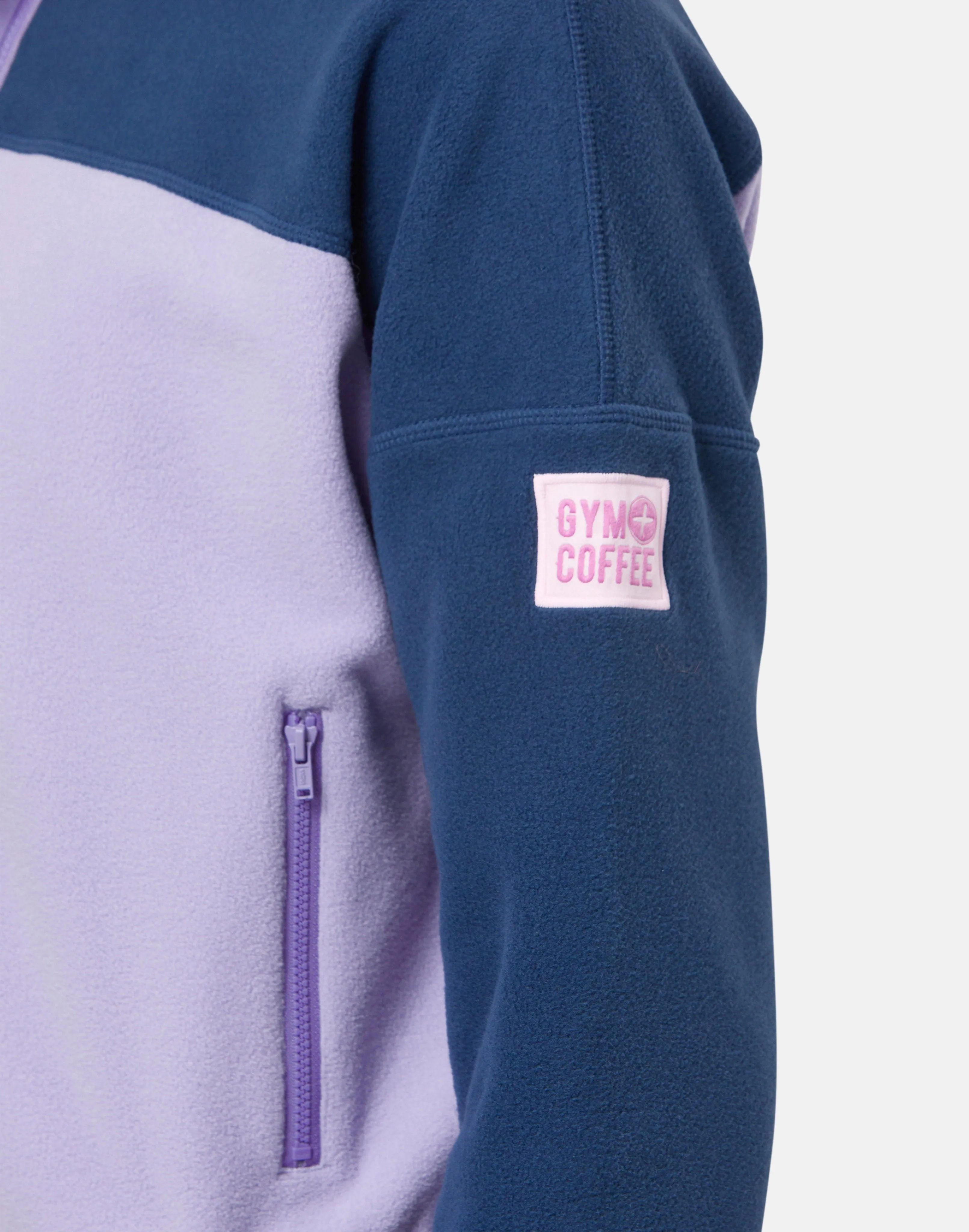 Half Zip Crop Polar Fleece in Lilac sold by Gym+Coffee product image thumbnail 4