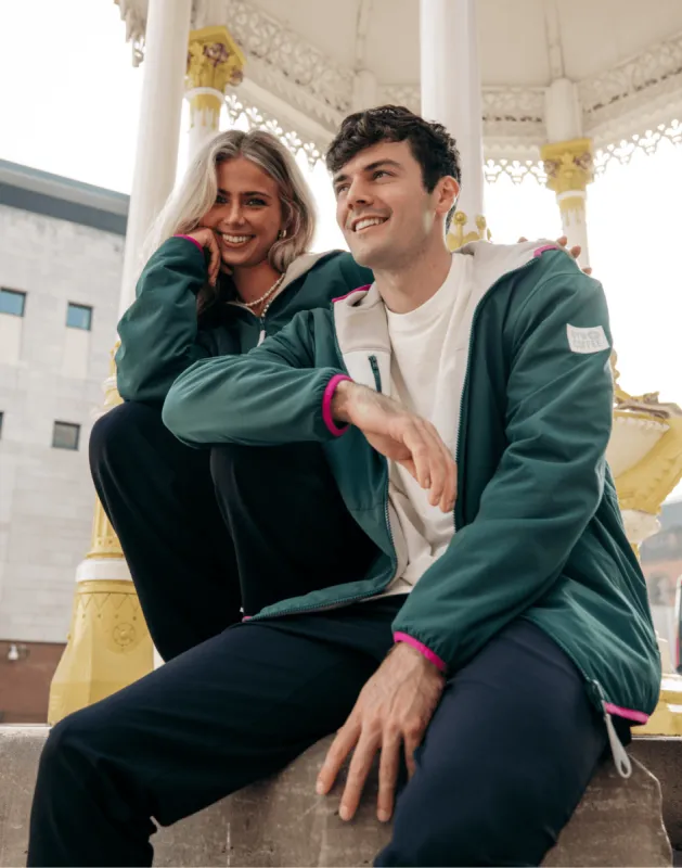 Unisex Reversible Polar Fleece Jacket in Mountain Green sold by Gym+Coffee