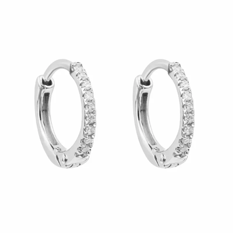 Elements Gold GE2440 Hoop Earrings Pave Diamonds sold by H.S. Johnson