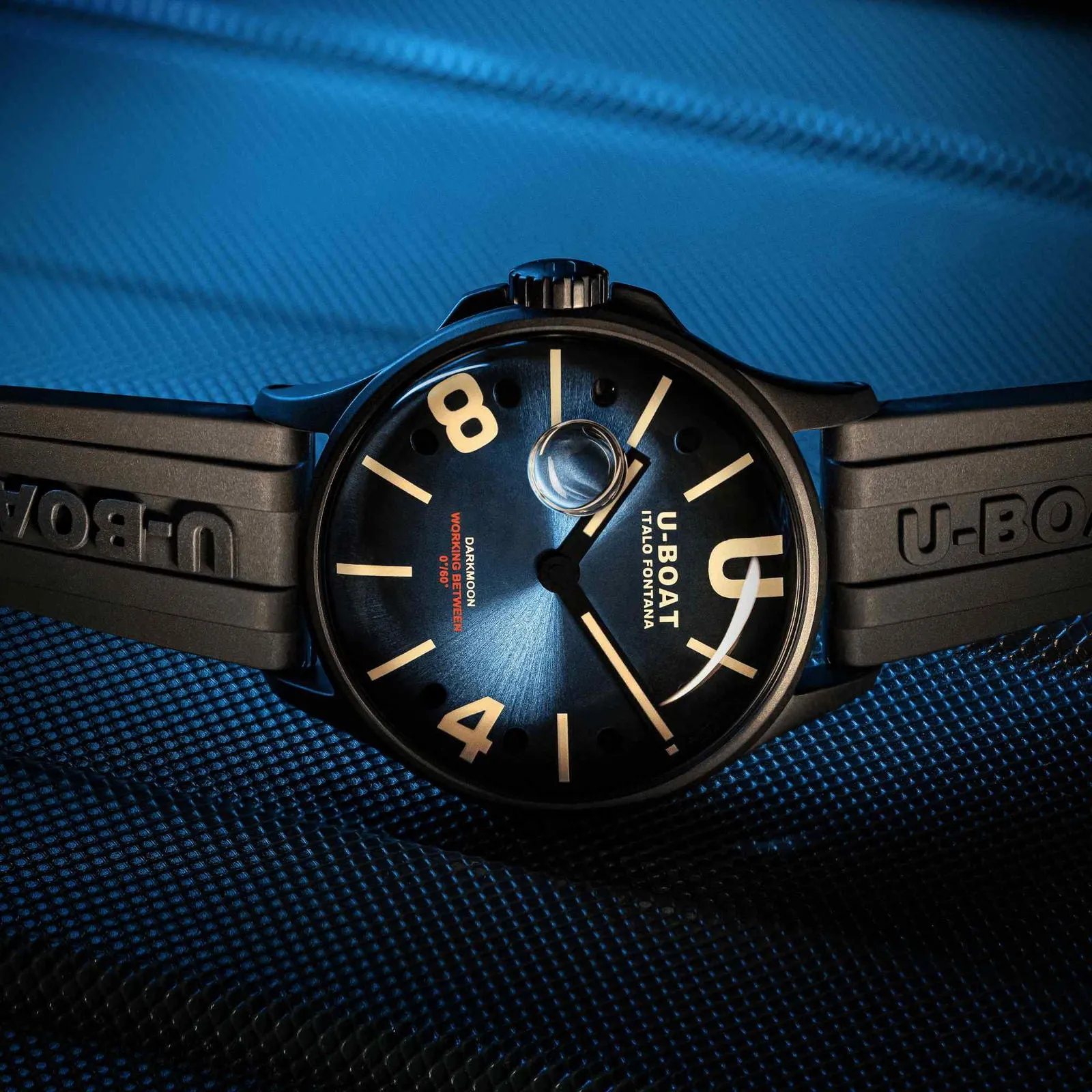 U-Boat 9020/B Darkmoon 40mm Blue PVD Soleil Wristwatch sold by H.S. Johnson product image thumbnail 3
