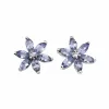 Elements Gold GE803M Tanzanite Flower Earrings With Diamond sold by H.S. Johnson