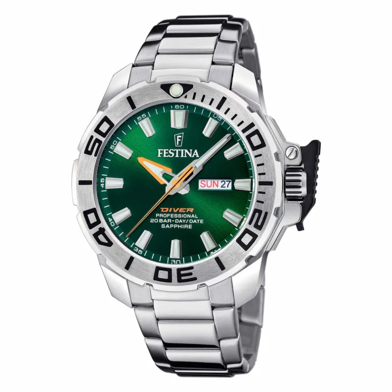 Festina F20665/2 Men's Green Dial Divers Watch sold by H.S. Johnson