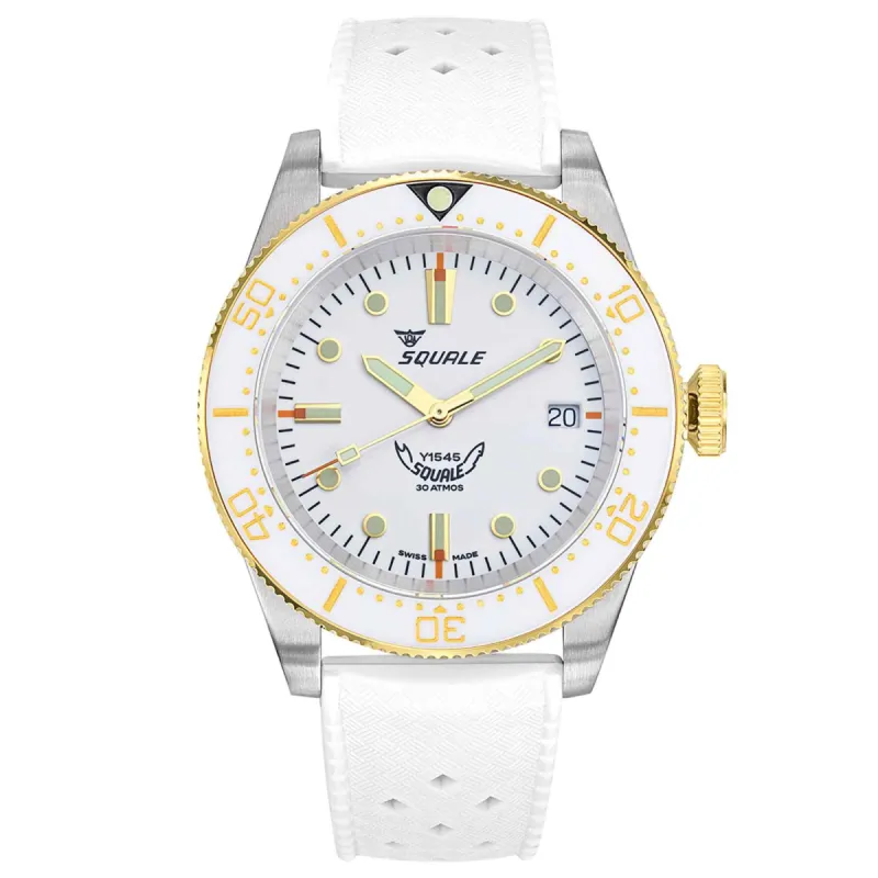Squale 1545WTWT.HTW 1545 White Rubber Watch sold by H.S. Johnson