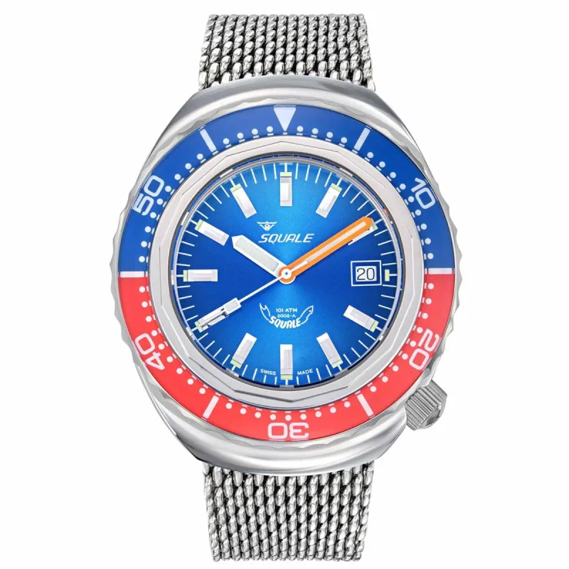 Squale 2002.SS.BLR.BL.ME22 Milanese Steel Strap Watch made by H.S. Johnson