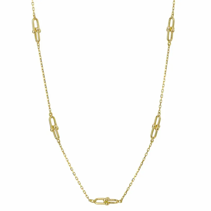 Elements Gold GN384 U Shape Link Station Necklace sold by H.S. Johnson
