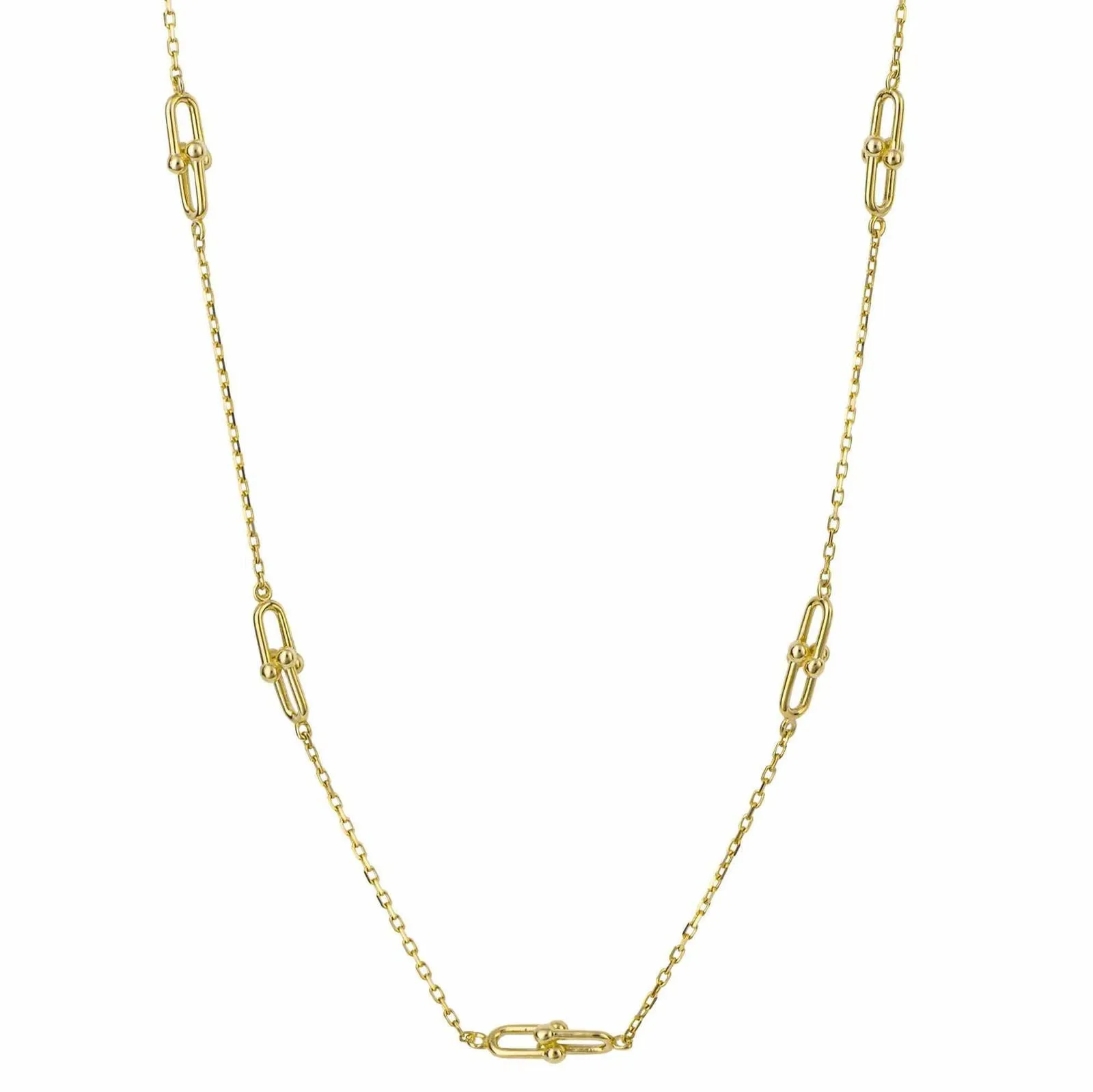 Elements Gold GN384 U Shape Link Station Necklace sold by H.S. Johnson