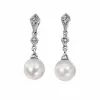 Elements Gold GE807W Freshwater Pearl and Diamond Drop Earrings sold by H.S. Johnson
