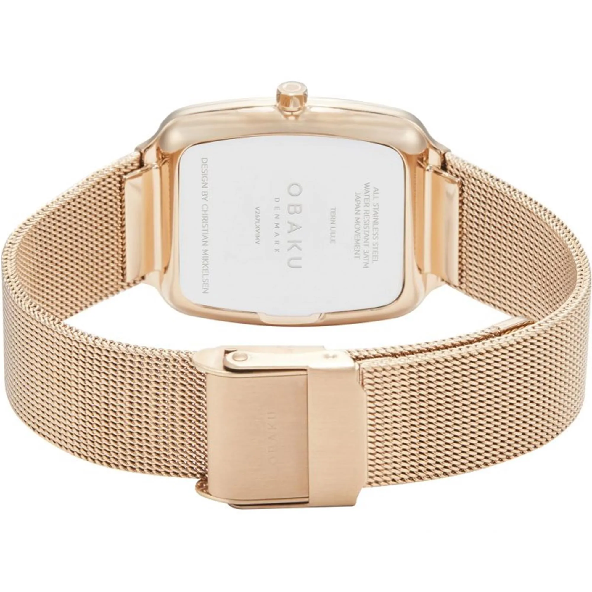 Obaku V267LXVIMV Women's Tern Lille-Rose Steel Mesh Wristwatch sold by H.S. Johnson product image thumbnail 3