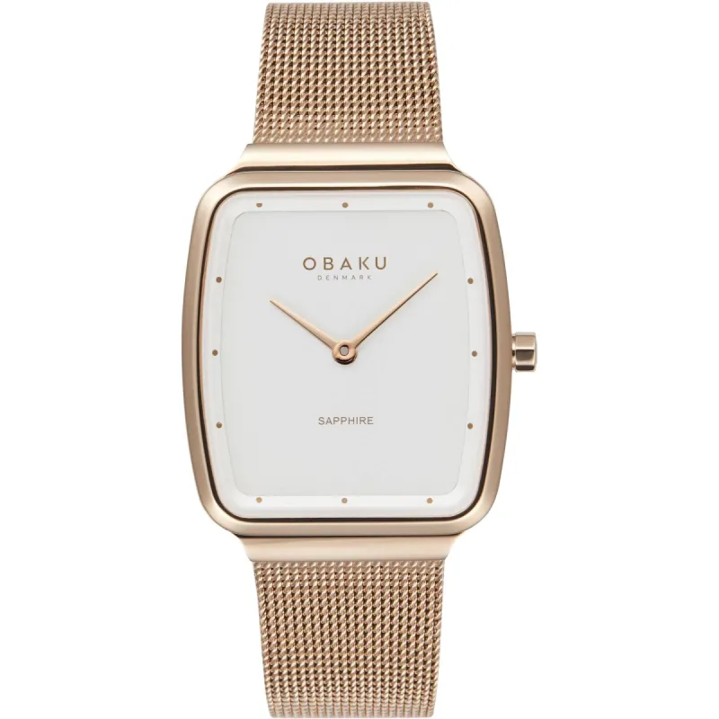 Obaku V267LXVIMV Women's Tern Lille-Rose Steel Mesh Wristwatch sold by H.S. Johnson