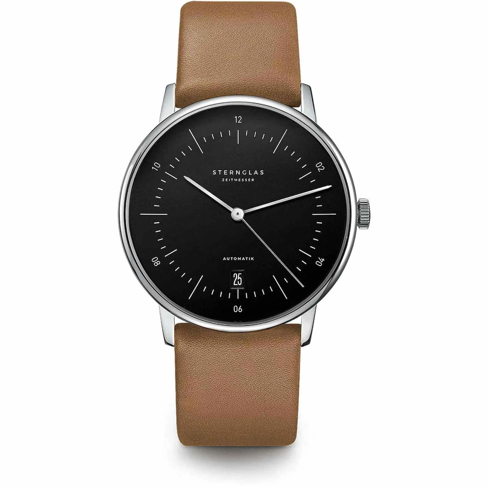 Sternglas S02-NA03-PR01 Men's Naos Automatic Brown Strap Wristwatch sold by H.S. Johnson