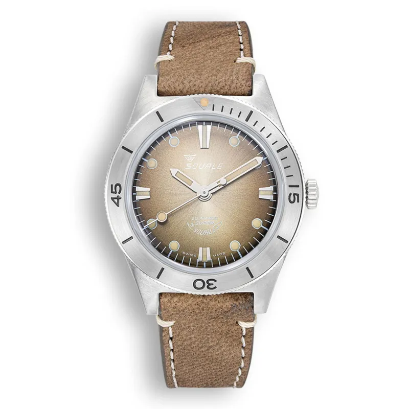 Squale SUPERSSBW.PBW Sunray Brown Leather Watch sold by H.S. Johnson
