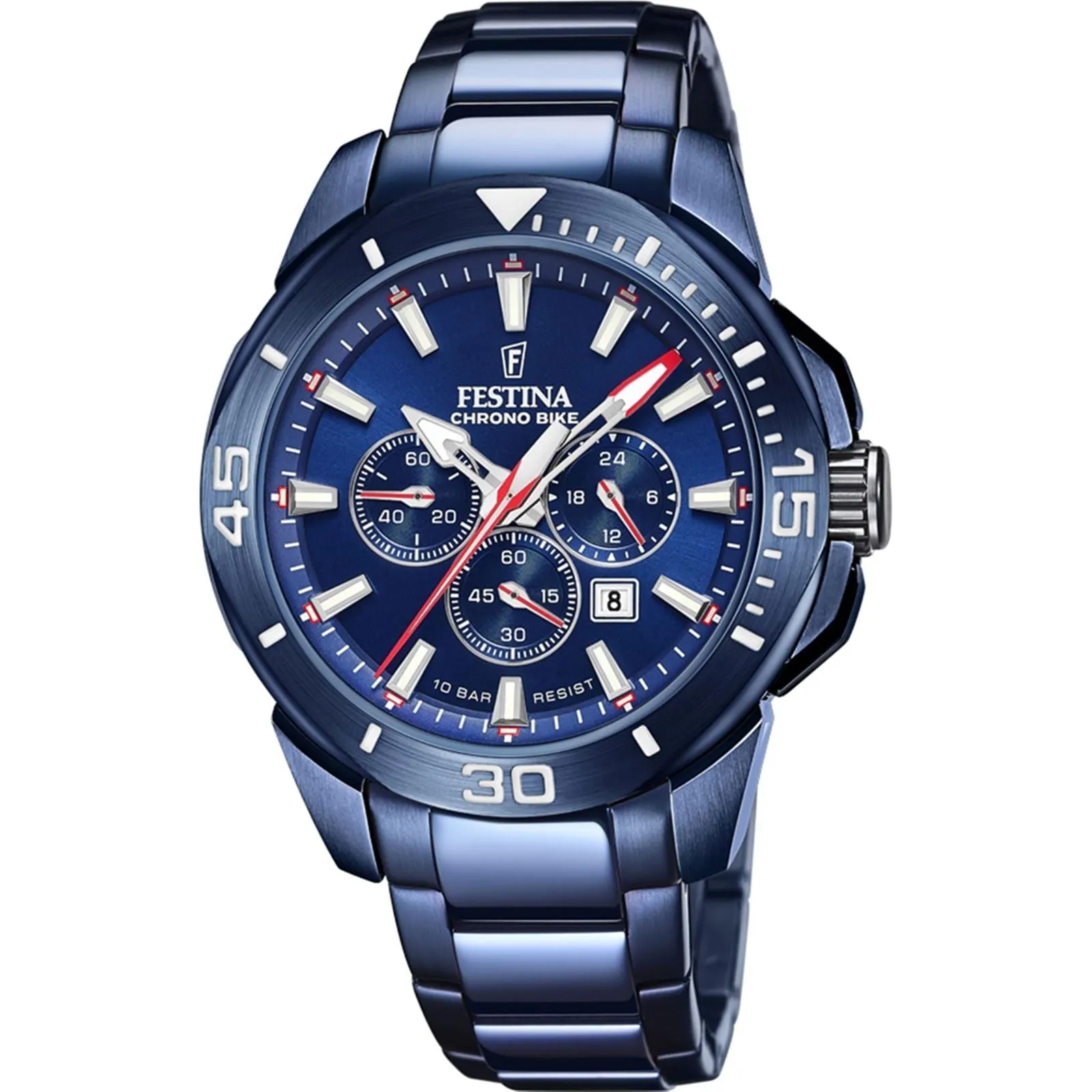Festina F20643/1 Men's Blue Chrono Bike Steel Bracelet Watch sold by H.S. Johnson