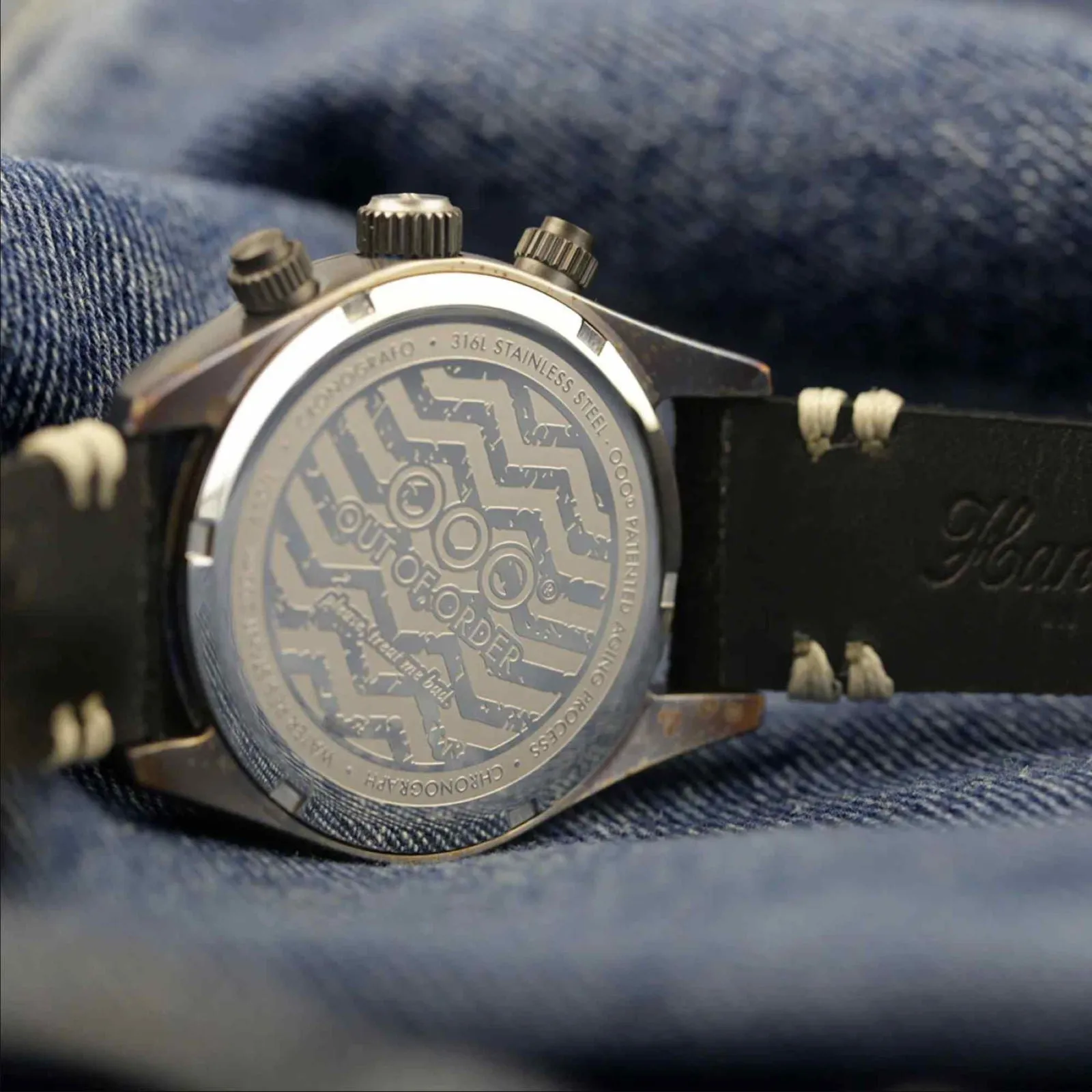 Out Of Order 001-23.CR.NE Men's Sporty Cronografo Cream Watch sold by H.S. Johnson product image thumbnail 4