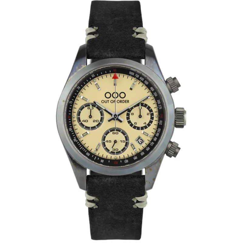 Out Of Order 001-23.CR.NE Men's Sporty Cronografo Cream Wristwatch sold by H.S. Johnson
