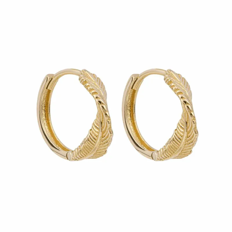 Elements Gold GE1004 Leaf Twist Hoop Earrings sold by H.S. Johnson