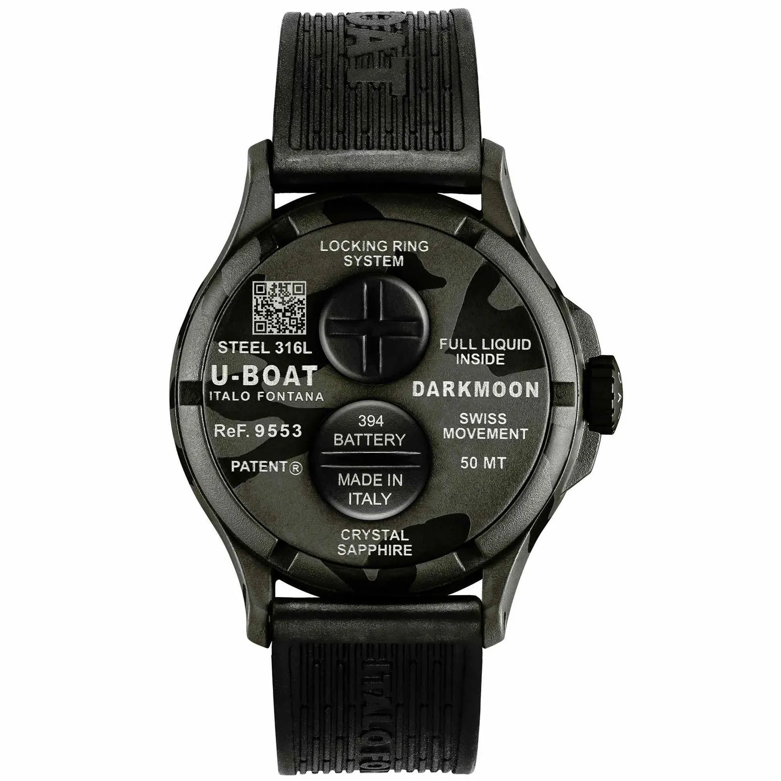 U-Boat 9553 Darkmoon 44mm Grey Curved Camouflage Wristwatch sold by H.S. Johnson product image thumbnail 2