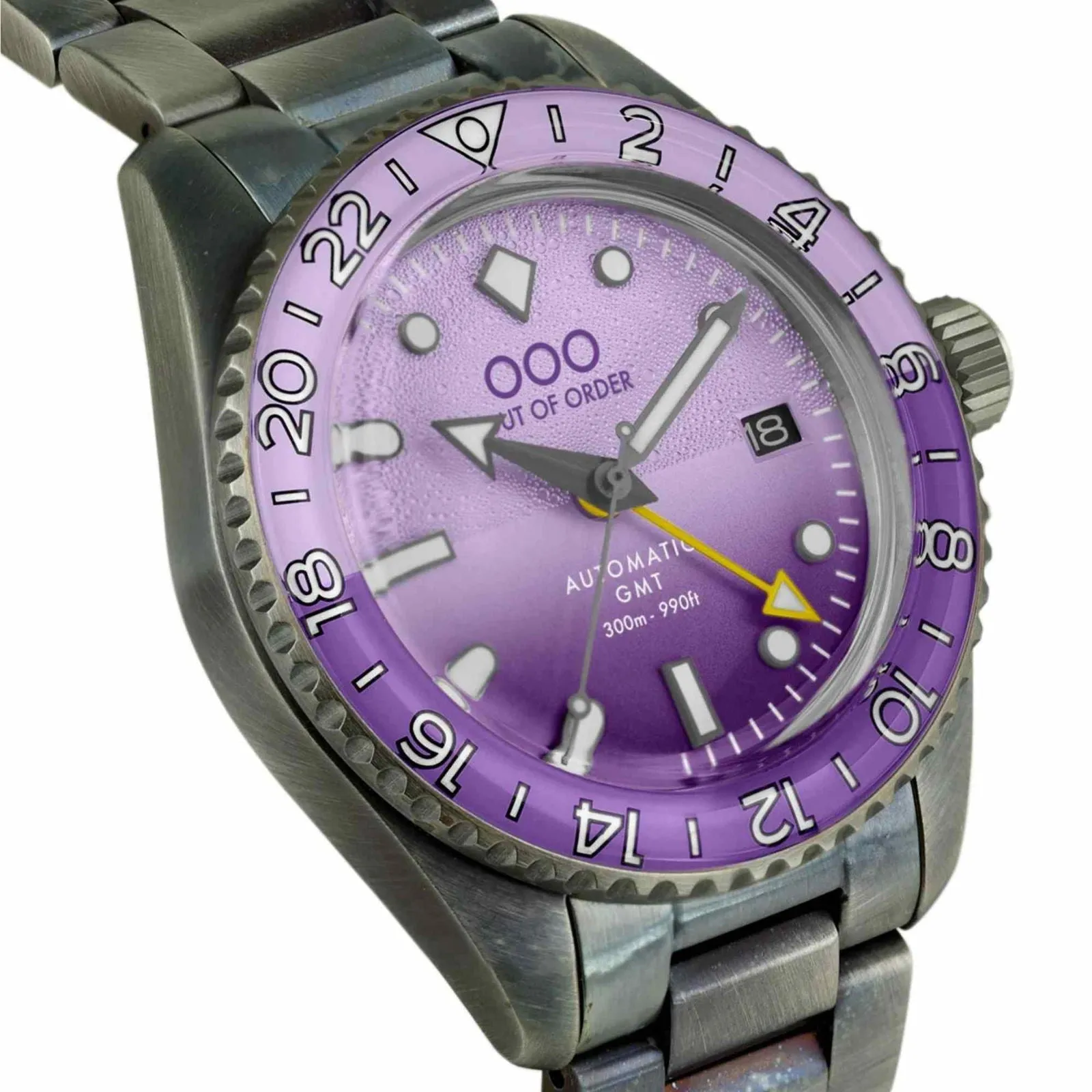 Out Of Order 001-25.LA.BAND Men's Dark Violet Auto Ultra Distressed GMT Watch sold by H.S. Johnson product image thumbnail 2