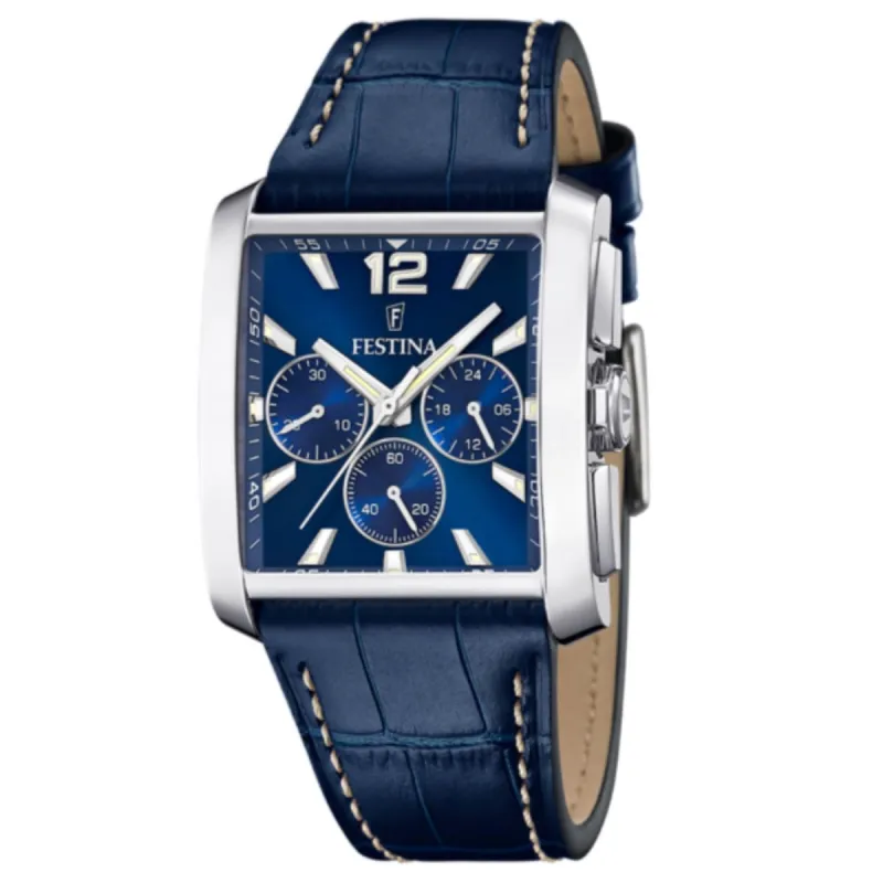 Festina F20636/2 Men's Chronograph Blue Leather Strap Wristwatch sold by H.S. Johnson