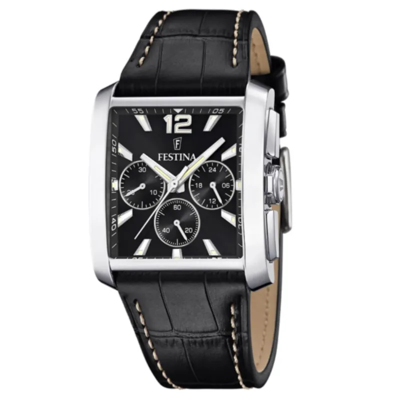 Festina F20636/4 Men's Chronograph Black Leather Strap Wristwatch sold by H.S. Johnson